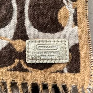 Coach Signature Pattern Fringe Scarf